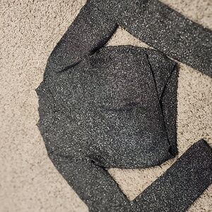 Express Metallic Gray Cropped Sweater Size XS